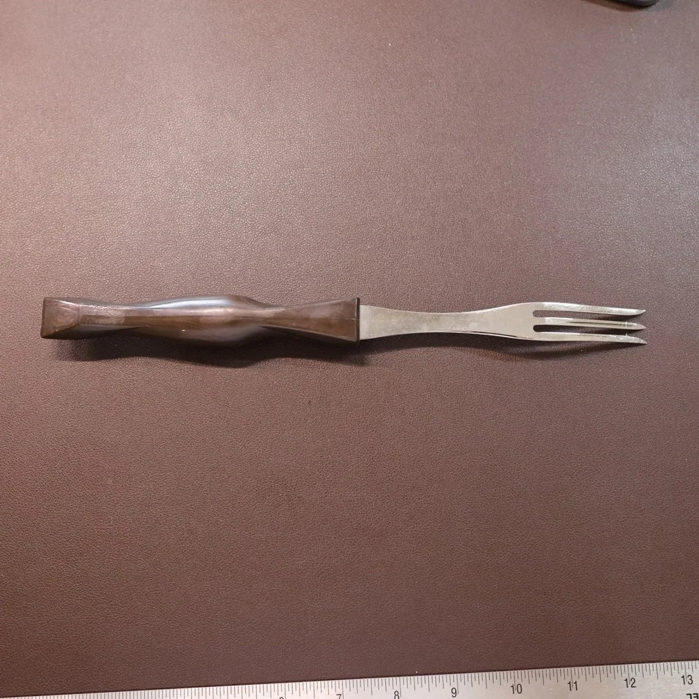 Cutco 1726 Turning Fork‎ Vintage Brown Marbled Handle Made in USA 9.5